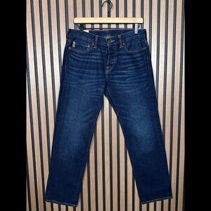 Abercrombie & Fitch Jeans 30 x 30 Mens Blue Straight Dark Wash Denim 100% Cotton